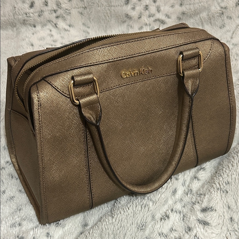 Calvin Klein Metallic Bronze Satchel